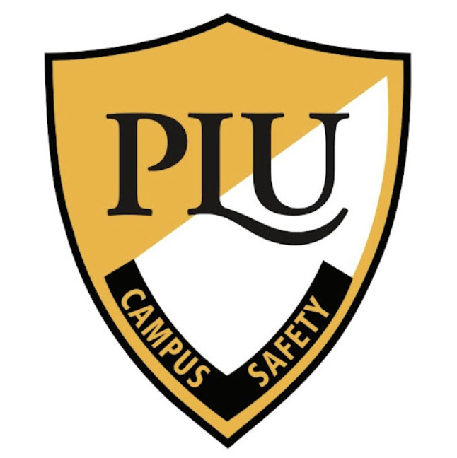 Gold Shield with "PLU Campus Safety" text